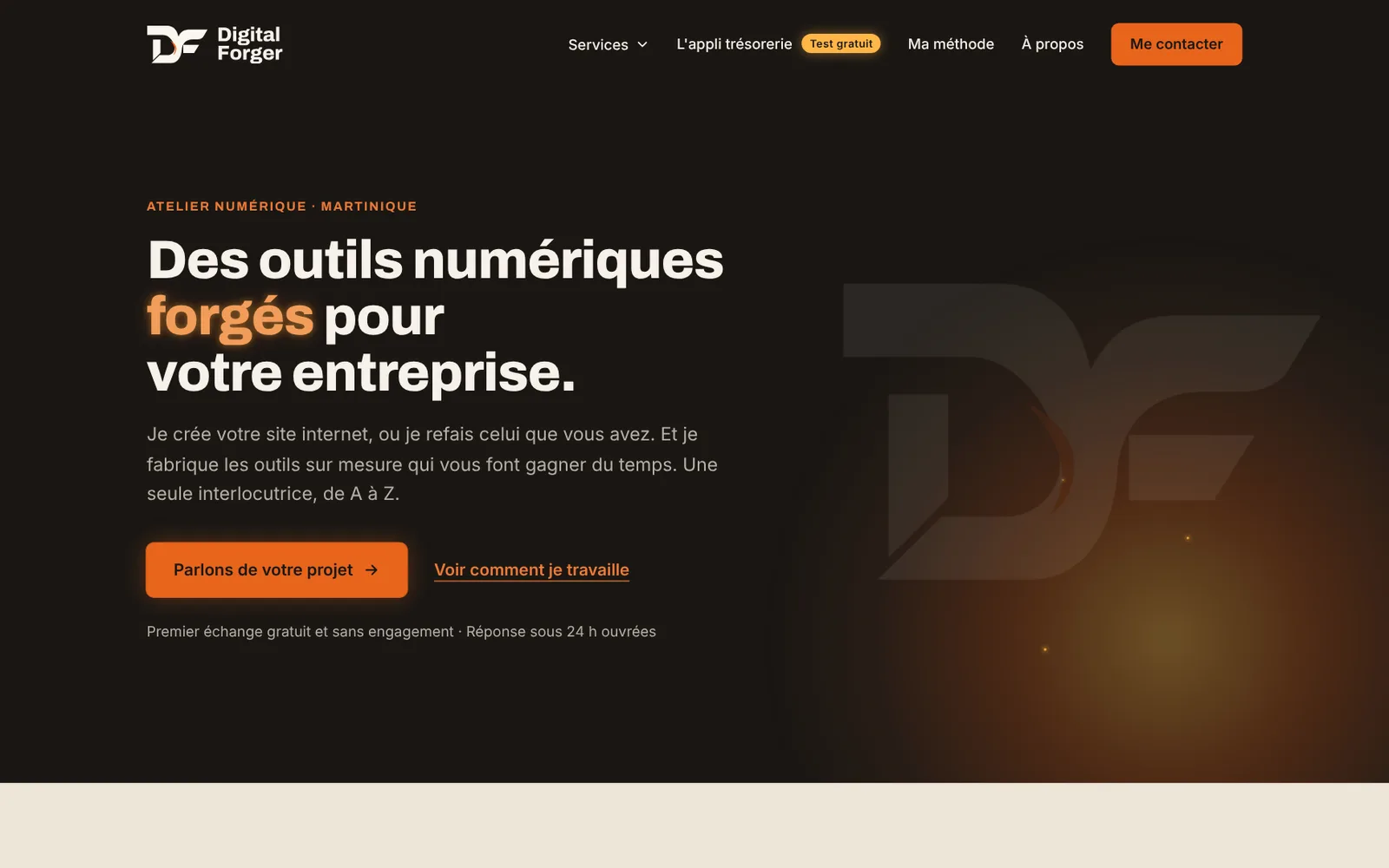 Page d'accueil du site Digital Forger